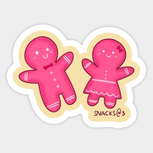 Gingerbread couple in PINK Sticker